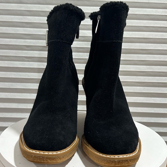 🌸SANTO FRANCO🌸 Ulayna Black Suede Ankle Wedge Boot Size: 8.5 - Picture 6 of 14